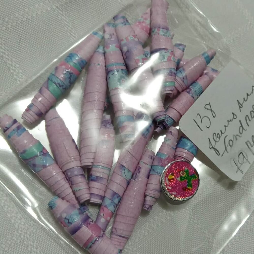 One-of-a-kind handmade/hand rolled paper beads/jewelry making/craft supplies/DIY